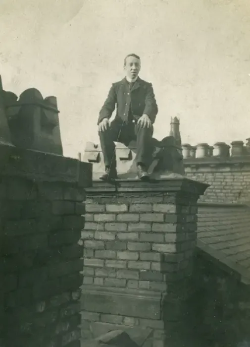 Framed Print : Man Atop Chimney, Newcastle-upon-Tyne, Northumberland Framed Print : Man Atop Chimney, Newcastle-upon-Tyne, Northumberland