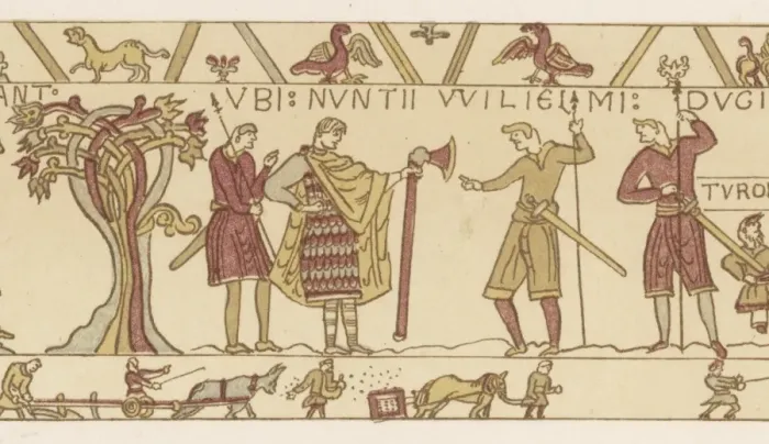 Framed Print : Man with Axe / Bayeux 3 / 16 Framed Print : Man with Axe / Bayeux 3 / 16
