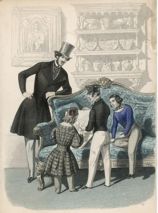 Framed Print : Man & Boys Fashions 1844 Framed Print : Man & Boys Fashions 1844