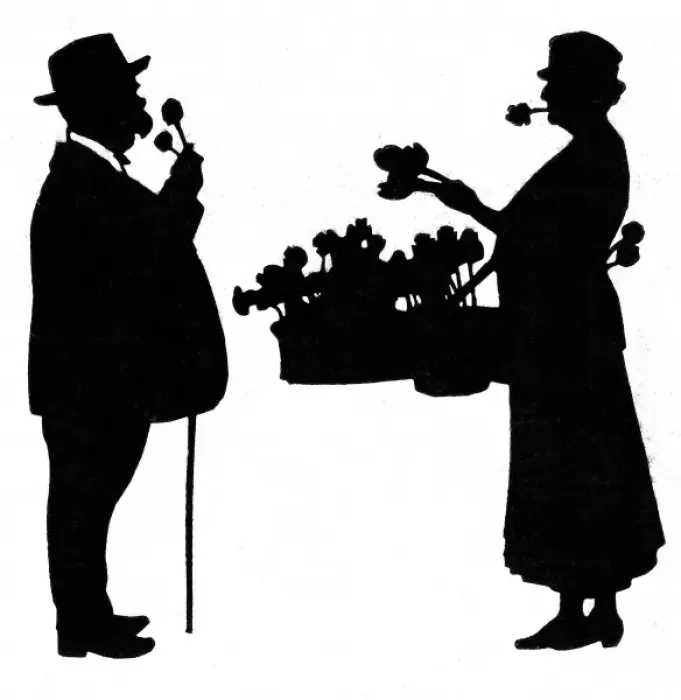 Framed Print : Man buying flowers from street seller Framed Print : Man buying flowers from street seller
