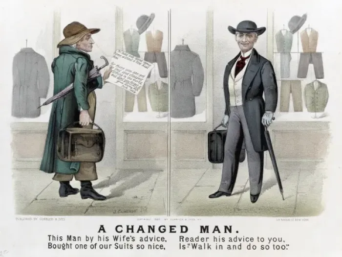Framed Print : A man buying a new suit Framed Print : A man buying a new suit