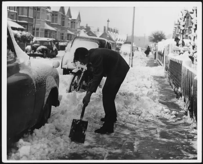 Framed Print : Man Clears Snow Framed Print : Man Clears Snow