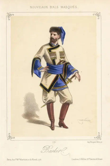 Framed Print : Man in costume as a Bashkir (Baskir) for a masquerade ball Framed Print : Man in costume as a Bashkir (Baskir) for a masquerade ball