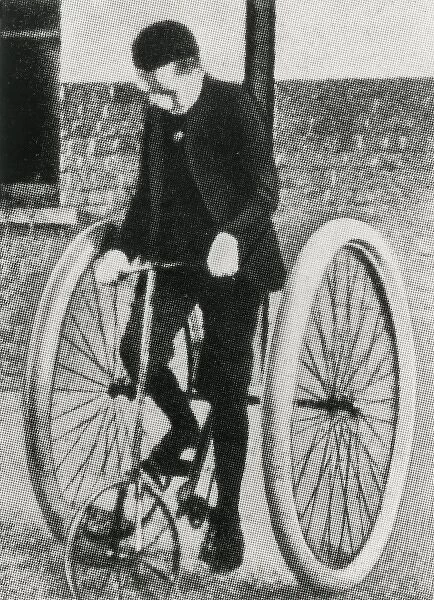 Man on Dunlop bicycle, 1888