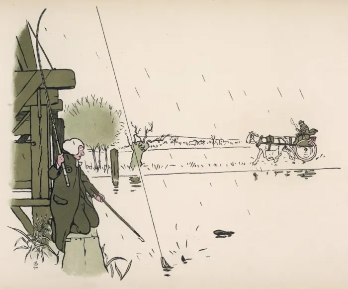 Framed Print : Man Fishes in Rain Aldin Framed Print : Man Fishes in Rain Aldin
