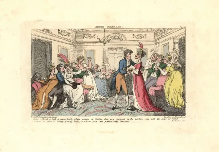 Framed Print : Man forced to kiss an ugly woman at a dance party Framed Print : Man forced to kiss an ugly woman at a dance party