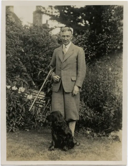Framed Print : Man with gun and retriever dog Framed Print : Man with gun and retriever dog