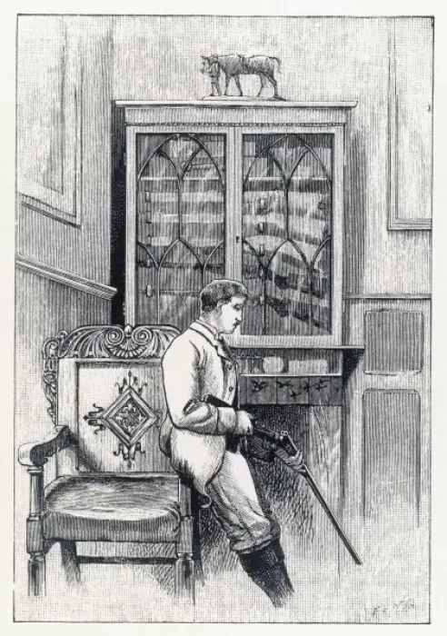 Framed Print : Man in Gun Room 1886 Framed Print : Man in Gun Room 1886