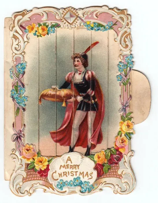 Framed Print : Man in historical costume on a Christmas card Framed Print : Man in historical costume on a Christmas card