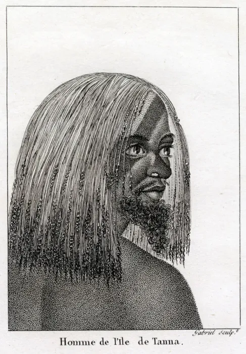 Framed Print : Man of the island of Tana, Vanuatu Date: circa 1800 Framed Print : Man of the island of Tana, Vanuatu Date: circa 1800