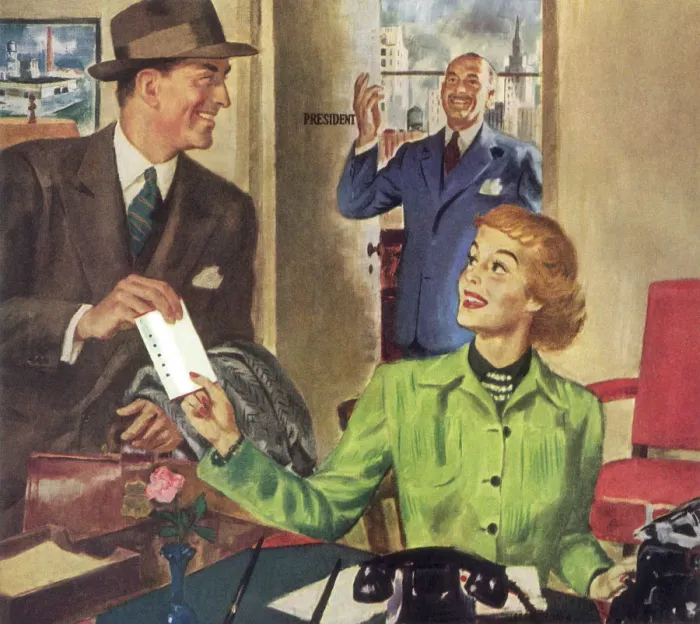 Framed Print : Man Leaves For Trip Date: 1948 Framed Print : Man Leaves For Trip Date: 1948