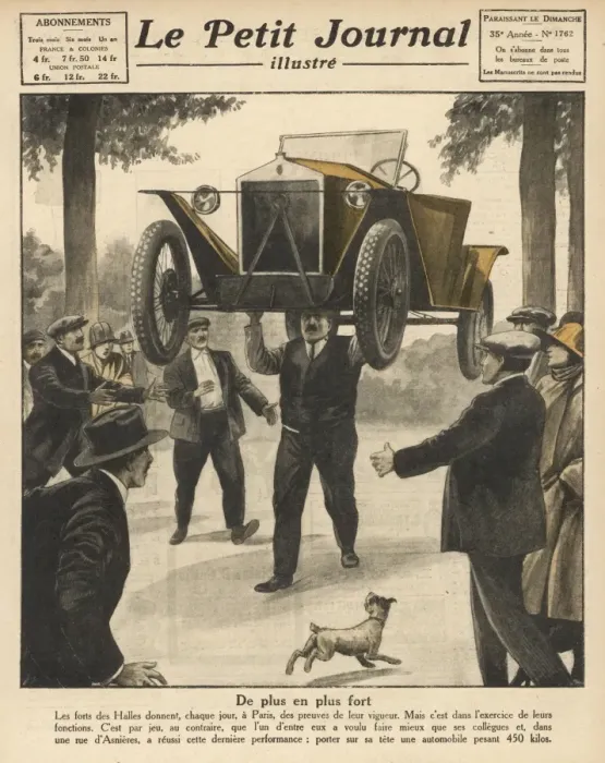 Framed Print : Man Lifts Car Framed Print : Man Lifts Car