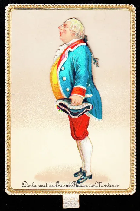 Framed Print : Man in livery on a Swiss greetings card Framed Print : Man in livery on a Swiss greetings card
