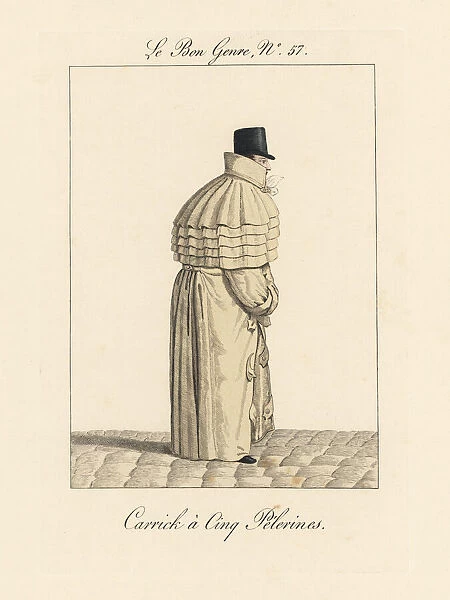 Man in long carrick coat with five pelerines or capes