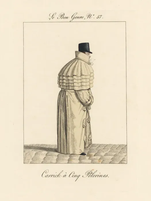 Framed Print : Man in long carrick coat with five pelerines or capes Framed Print : Man in long carrick coat with five pelerines or capes