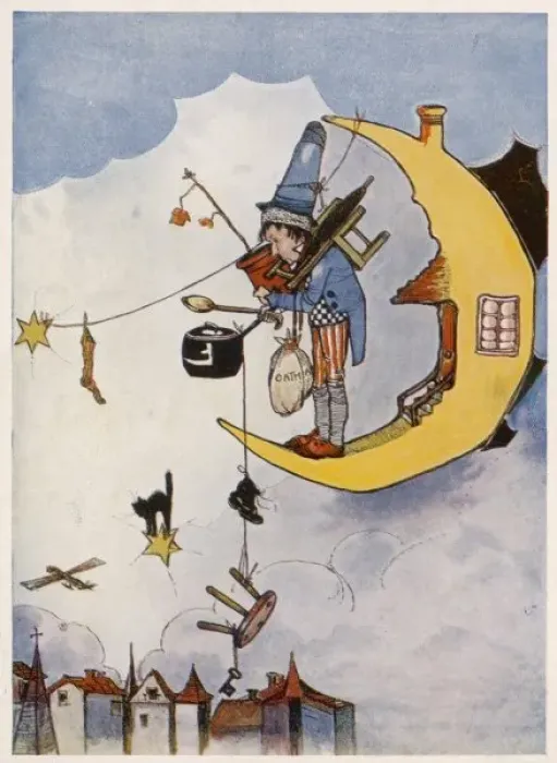 Framed Print : Man in Moon (Anon) Framed Print : Man in Moon (Anon)