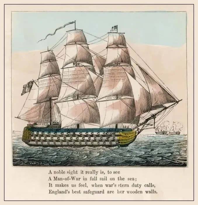 Framed Print : MAN O WAR, EARLY C19 Framed Print : MAN O WAR, EARLY C19