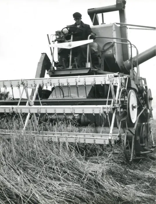Framed Print : Man operating a combine harvester, Cornwall Framed Print : Man operating a combine harvester, Cornwall