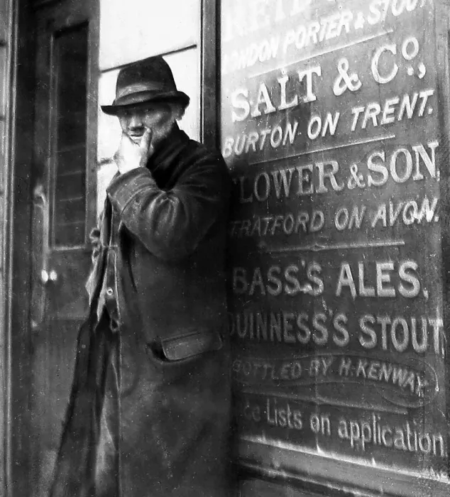 Framed Print : Man outside a pub Victorian period Framed Print : Man outside a pub Victorian period