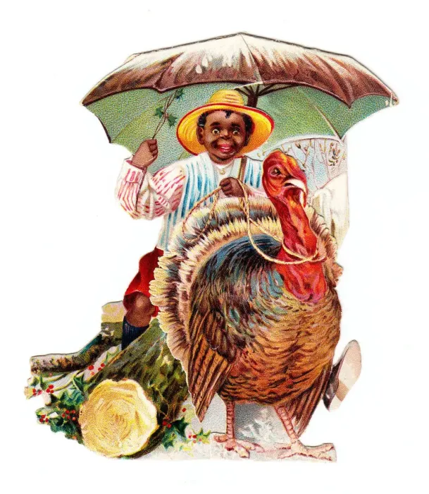 Framed Print : Man riding a turkey on a cutout Christmas card