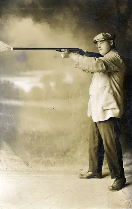 Framed Print : Man with Rifle (Poss. Winchester), Philadelphia, Pennsylvani Framed Print : Man with Rifle (Poss. Winchester), Philadelphia, Pennsylvani