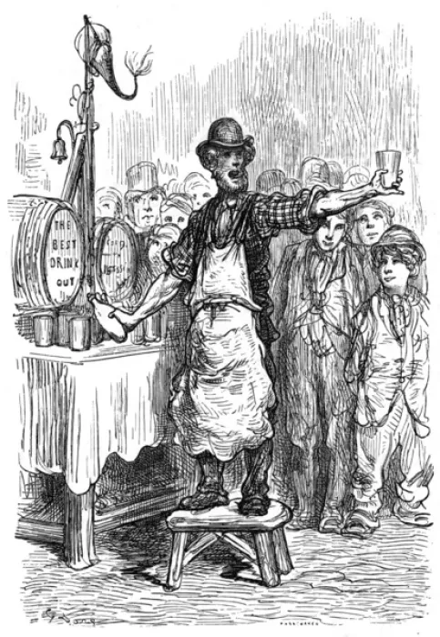 Framed Print : Man selling ginger beer, 1870 Framed Print : Man selling ginger beer, 1870