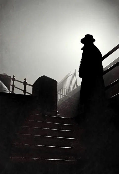 Framed Print : Man silhouette, Yorkshire or London Framed Print : Man silhouette, Yorkshire or London