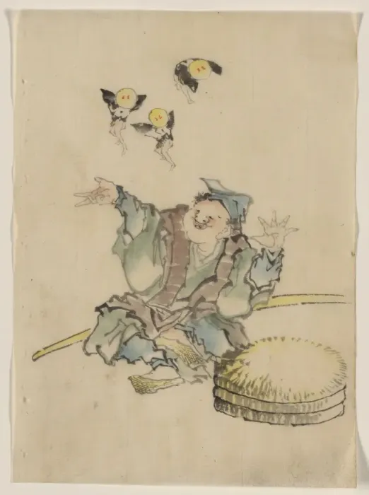 Framed Print : A man, sitting on the ground, is wearing several layers of c Framed Print : A man, sitting on the ground, is wearing several layers of c