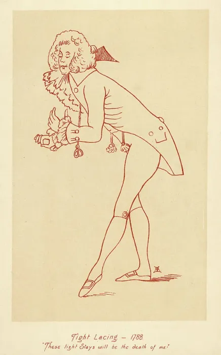 Framed Print : Man in tight stays 1788 Framed Print : Man in tight stays 1788