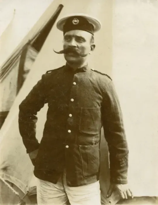 Framed Print : Man in uniform with moustache Framed Print : Man in uniform with moustache