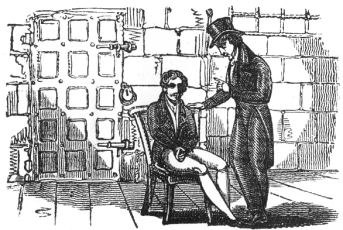 Framed Print : Man visited in gaol, c. 1800 Framed Print : Man visited in gaol, c. 1800