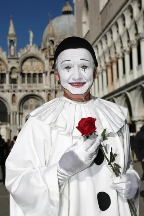 Framed Print : Man wearing Venice Carnival Costume Framed Print : Man wearing Venice Carnival Costume
