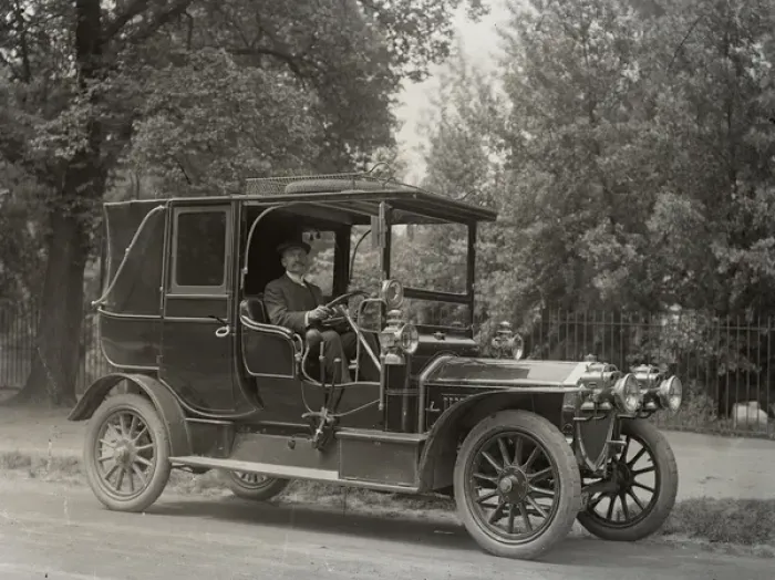 Framed Print : Man at the wheel of a car Framed Print : Man at the wheel of a car