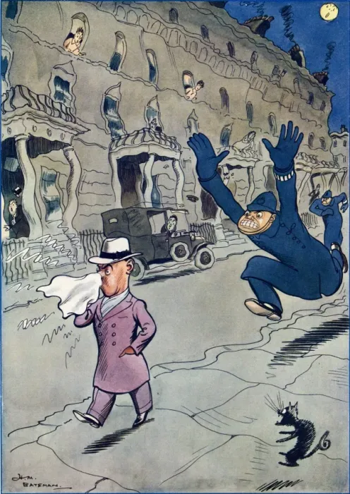 Framed Print : The Man Who Blew His Nose In A Silence Zone, by H. M. Batem Framed Print : The Man Who Blew His Nose In A Silence Zone, by H. M. Batem