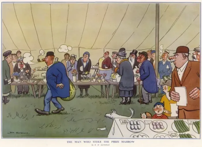 Framed Print : The Man Who Stole the Prize Marrow by H. M. Bateman Framed Print : The Man Who Stole the Prize Marrow by H. M. Bateman