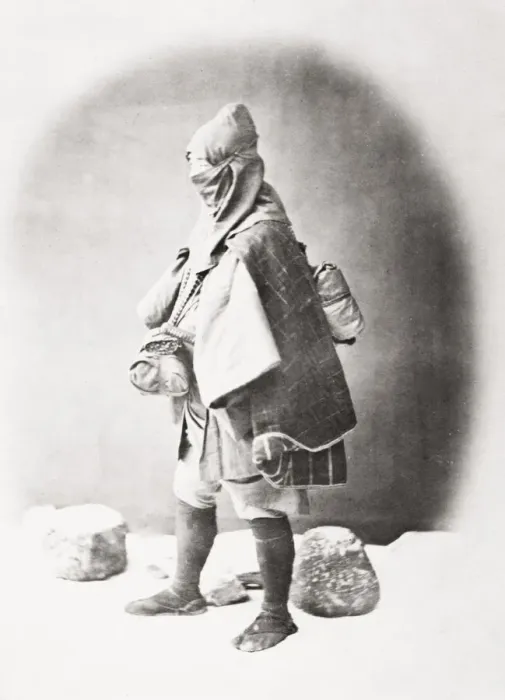 Framed Print : Man in winter costume, clothing, Japan Framed Print : Man in winter costume, clothing, Japan