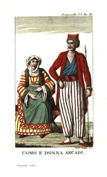 Framed Print : Man and woman of Arcadia, the Peloponnese, Greece Framed Print : Man and woman of Arcadia, the Peloponnese, Greece