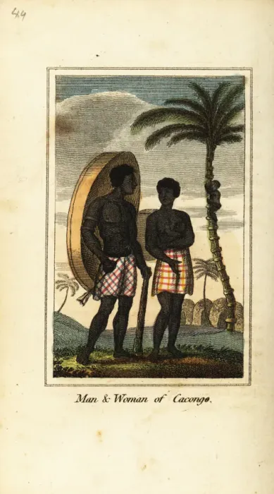 Framed Print : Man and woman of Cacongo, on the coast of Loango, 1818 Framed Print : Man and woman of Cacongo, on the coast of Loango, 1818