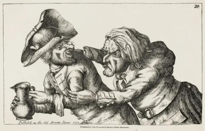 Framed Print : Man & Woman Drunk 1773 Framed Print : Man & Woman Drunk 1773