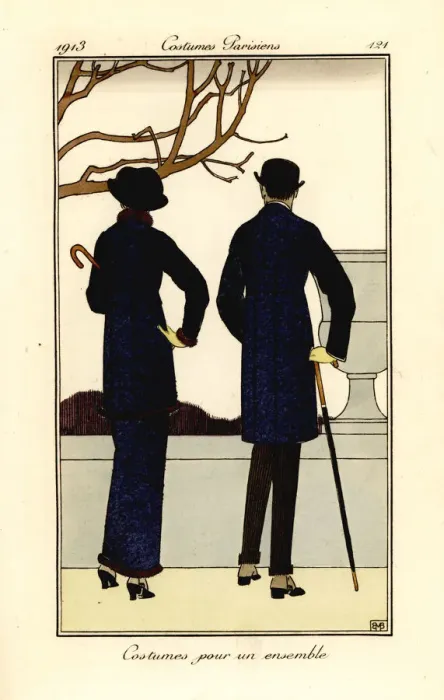 Framed Print : Man and woman in fashionable suits, 1913 Framed Print : Man and woman in fashionable suits, 1913
