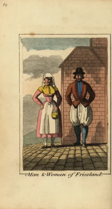 Framed Print : Man and woman of Friesland, Holland, 1818 Framed Print : Man and woman of Friesland, Holland, 1818