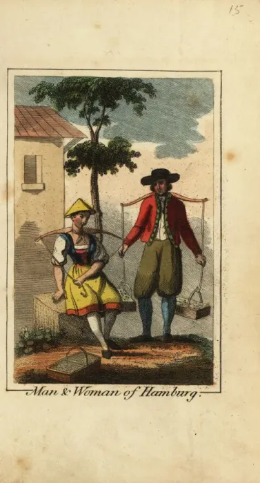 Framed Print : Man and woman of Hamburg, Germany, 1818 Framed Print : Man and woman of Hamburg, Germany, 1818