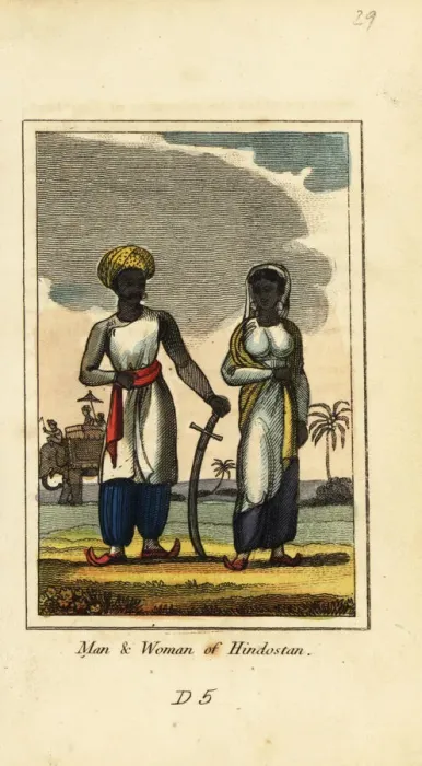 Framed Print : Man and woman of Hindostan or Hindustan, 1818 Framed Print : Man and woman of Hindostan or Hindustan, 1818