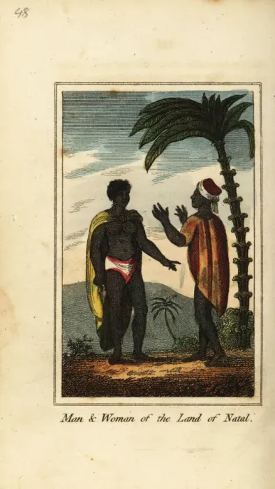 Framed Print : Man and woman of the Land of Natal, South Africa, 1818 Framed Print : Man and woman of the Land of Natal, South Africa, 1818
