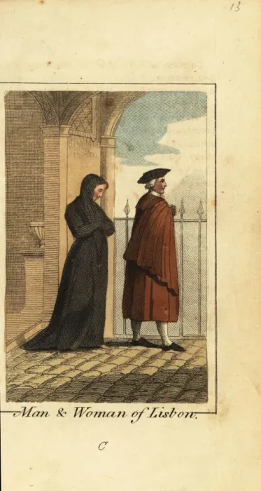 Framed Print : Man and woman of Lisbon, Portugal, 1818 Framed Print : Man and woman of Lisbon, Portugal, 1818