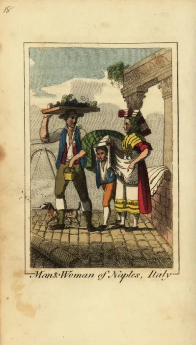 Framed Print : Man and woman of Naples, Italy, 1818 Framed Print : Man and woman of Naples, Italy, 1818