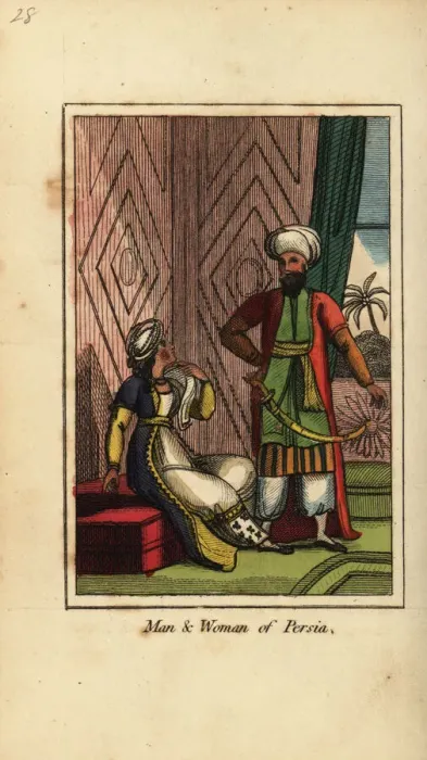 Framed Print : Man and woman of Persia, 1818 Framed Print : Man and woman of Persia, 1818