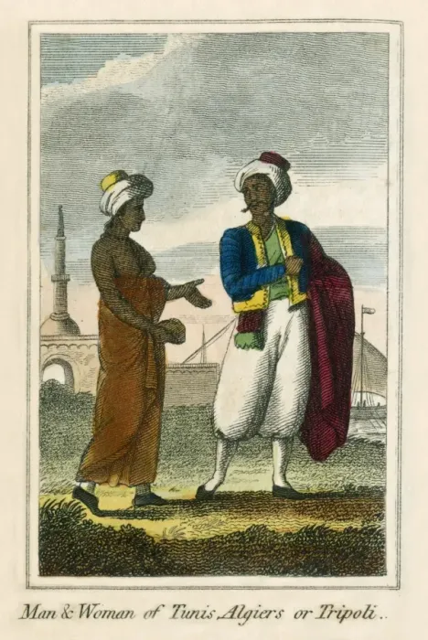 Framed Print : A man and woman of Tunis, Algiers or Tripoli Framed Print : A man and woman of Tunis, Algiers or Tripoli