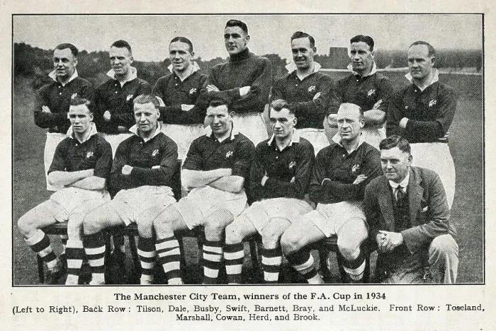 Framed Print : Manchester City FC team, FA Cup winners in 1934 Framed Print : Manchester City FC team, FA Cup winners in 1934