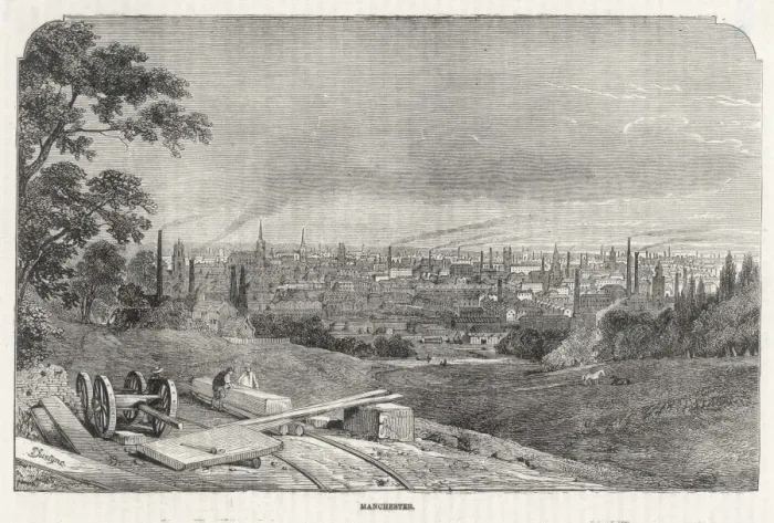 Framed Print : Manchester / View 1845 Framed Print : Manchester / View 1845